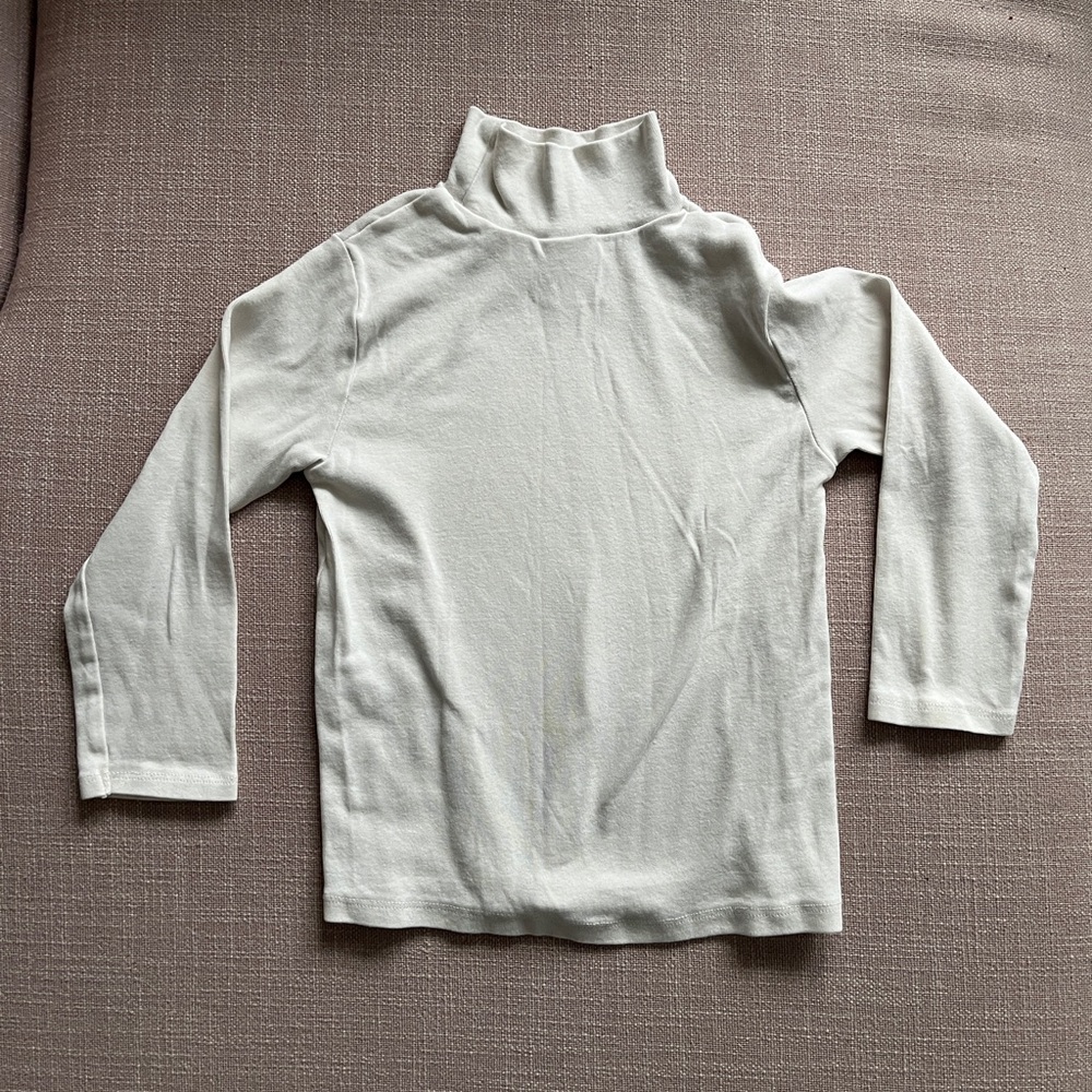 Kids White Mockneck Shirt